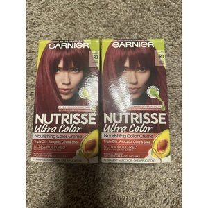 x2 Garnier Nutrisse Ultra Color # R3 Light Intense Auburn Permanent Hair Color